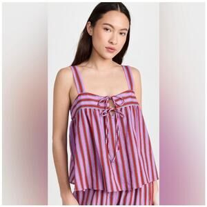 Xirena Kyra Berry Stripes Pink Cotton Light Pajama Summer Tank Top Size XS